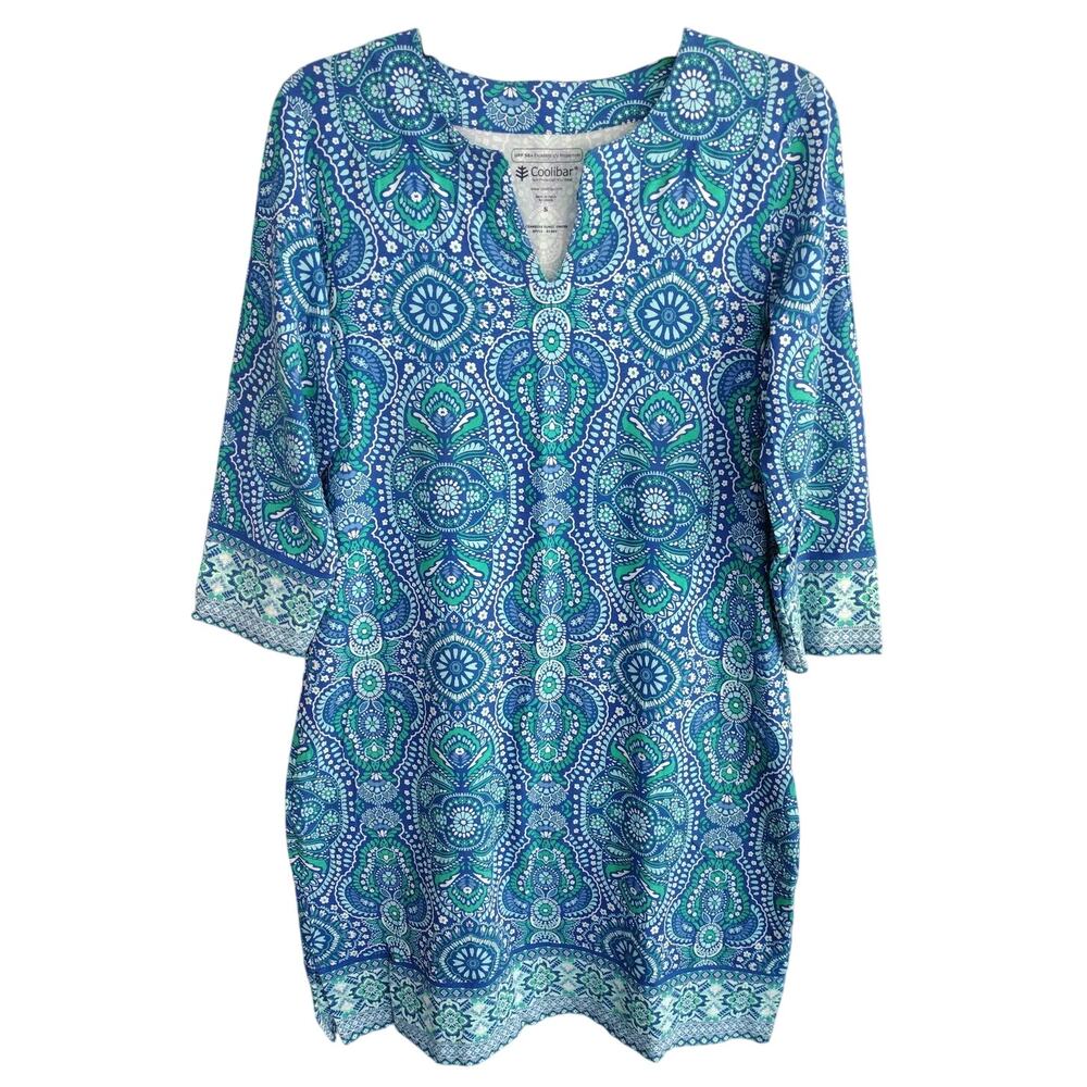 Coolibar | Oceanside 3/4 Sleeve Tunic Dress UPF 50+ SOFT STRETCHY Women's Small